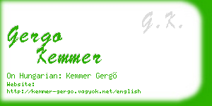 gergo kemmer business card